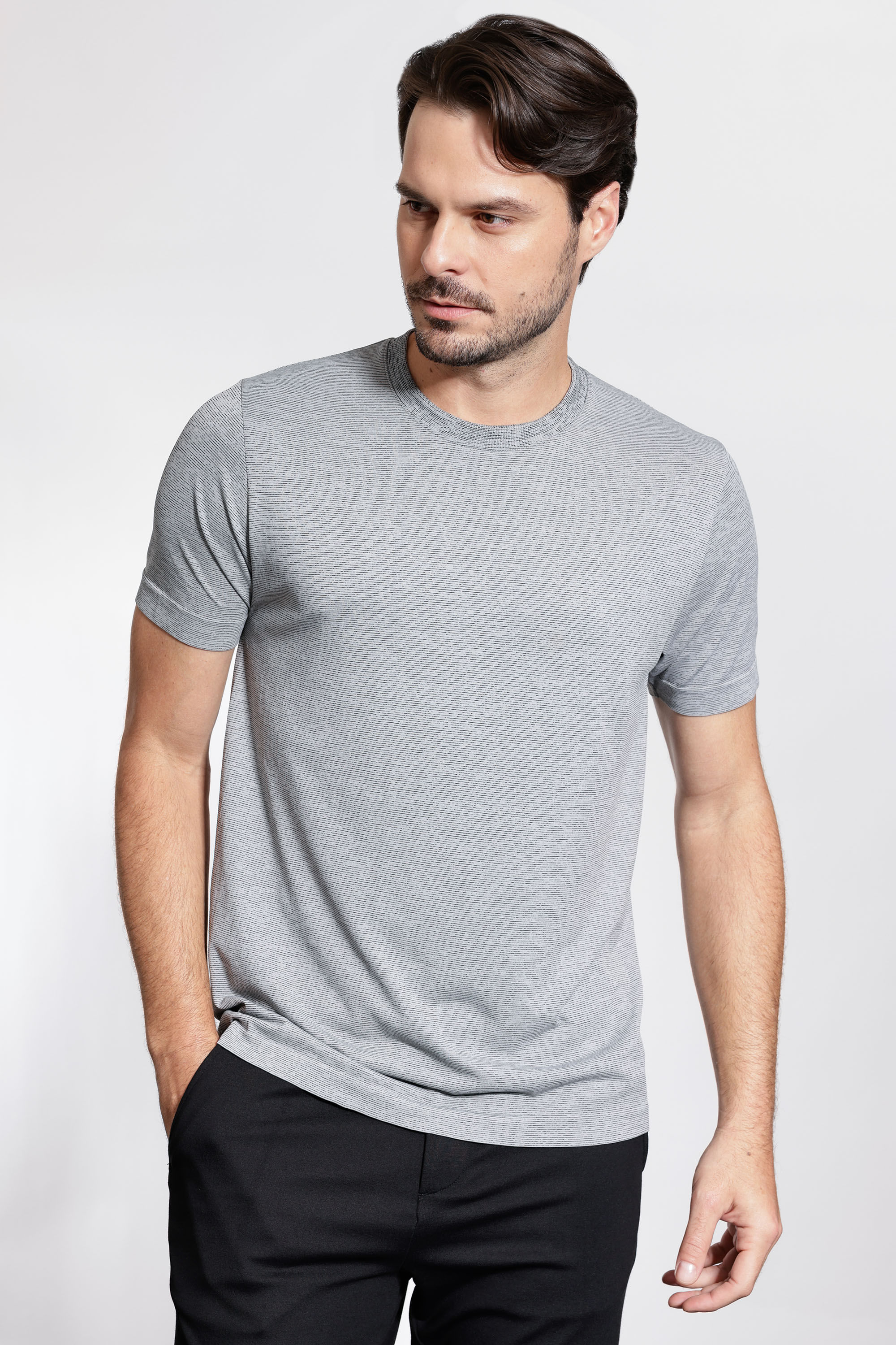 Camiseta Manga Curta Seamless Cinza Rato