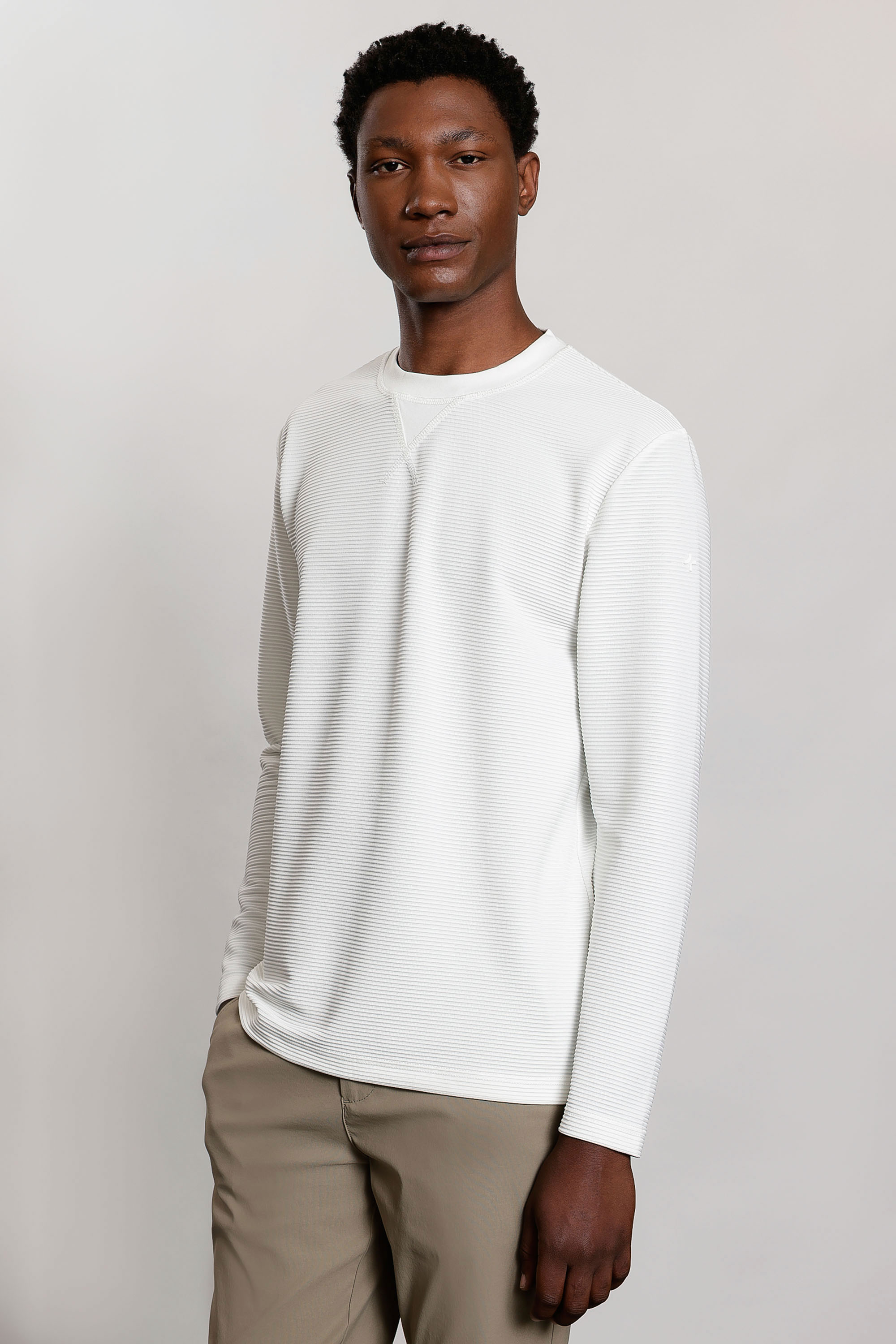 Camiseta Manga Longa Stripes Branco Polar
