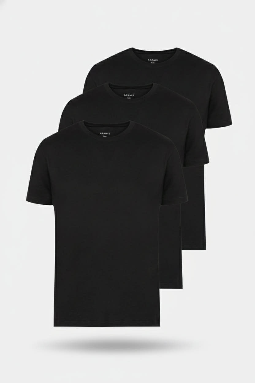 Kit 3 Camisetas Manga Curta New Basic Preto