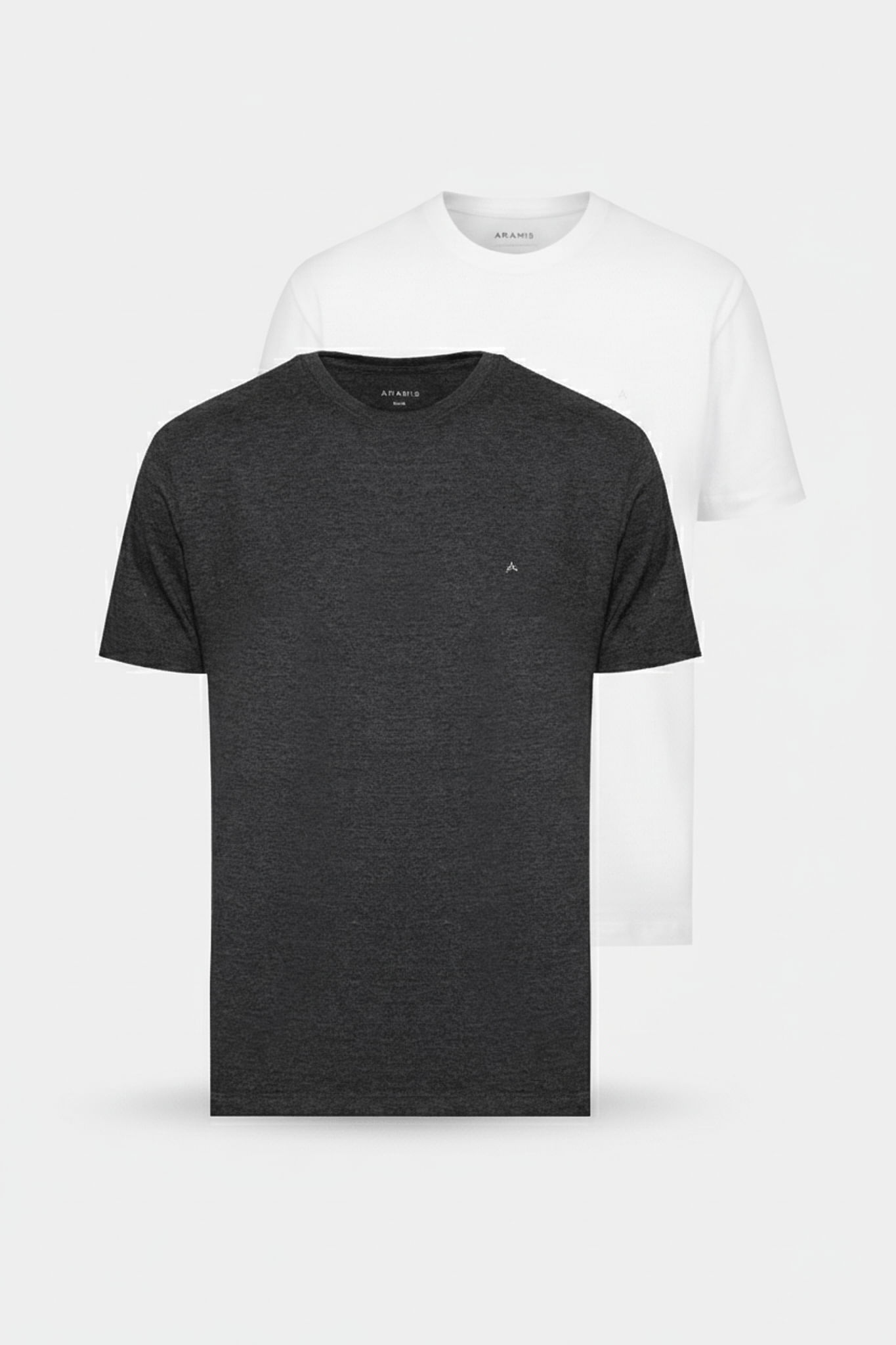 Kit 2 Camisetas Básicas Algodão Manga Curta Mescla | Branco