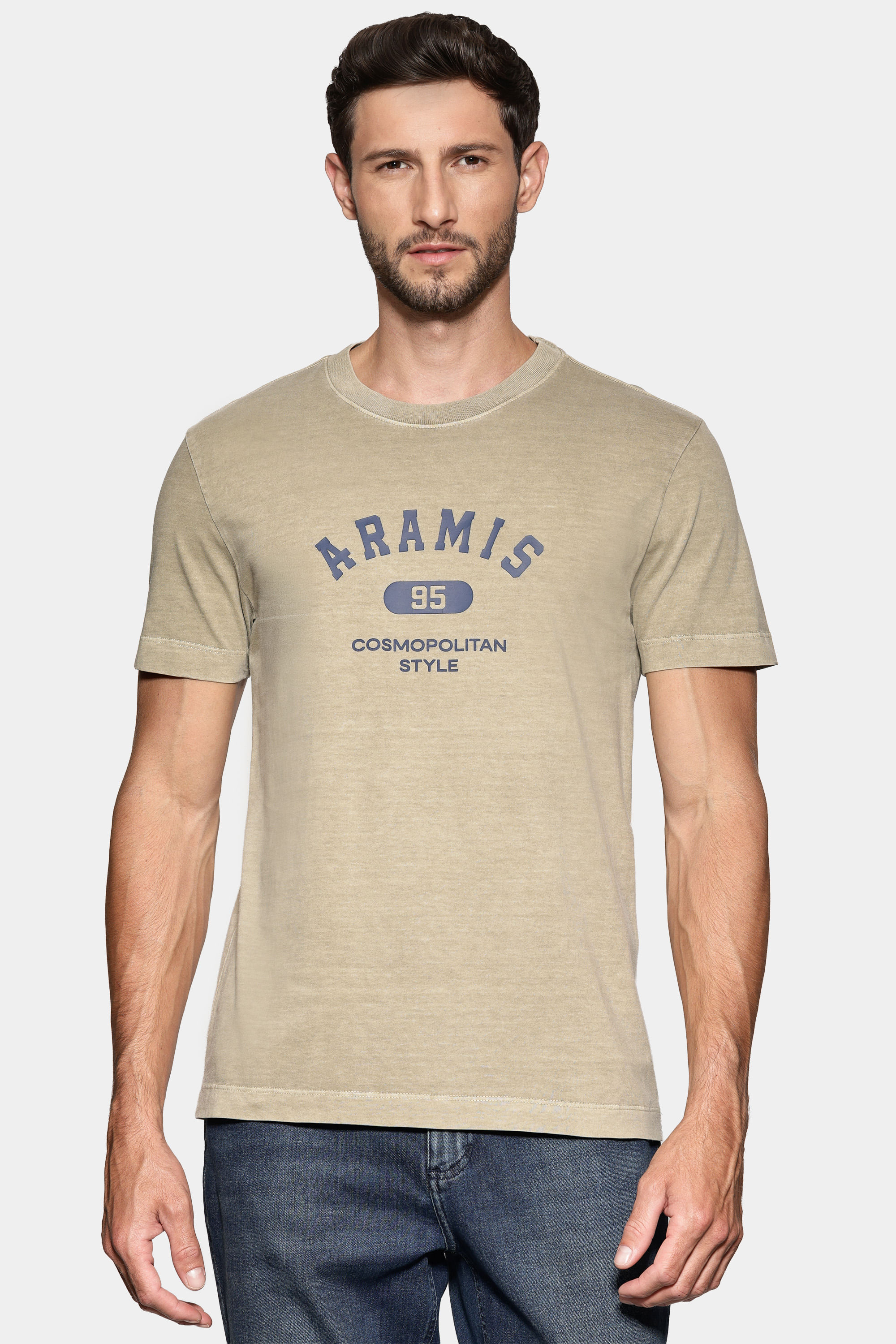 Camiseta Manga Curta Lavada Estampa Craquele Fendi 117