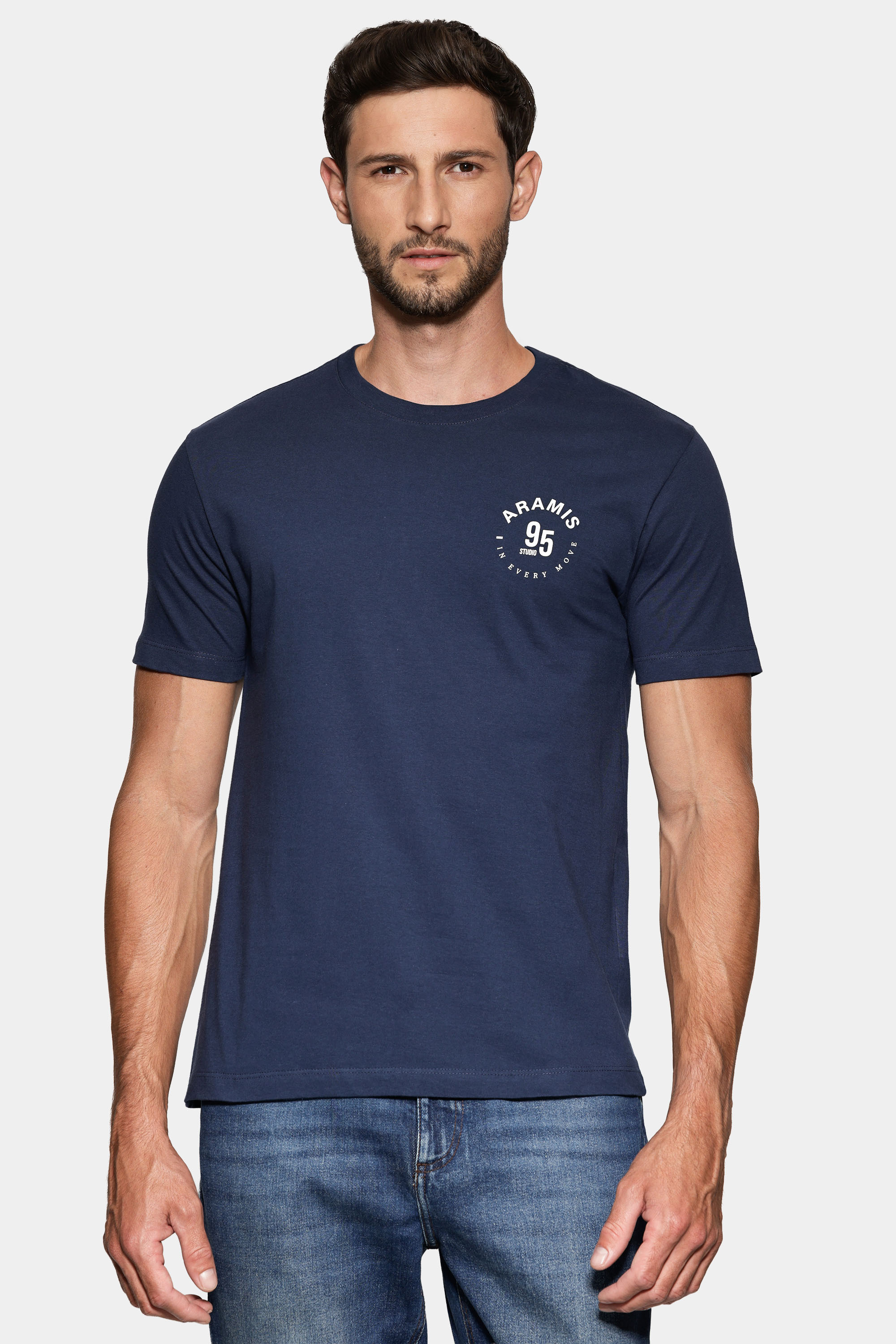Camiseta Manga Curta Estampa Aramis Circular Noite