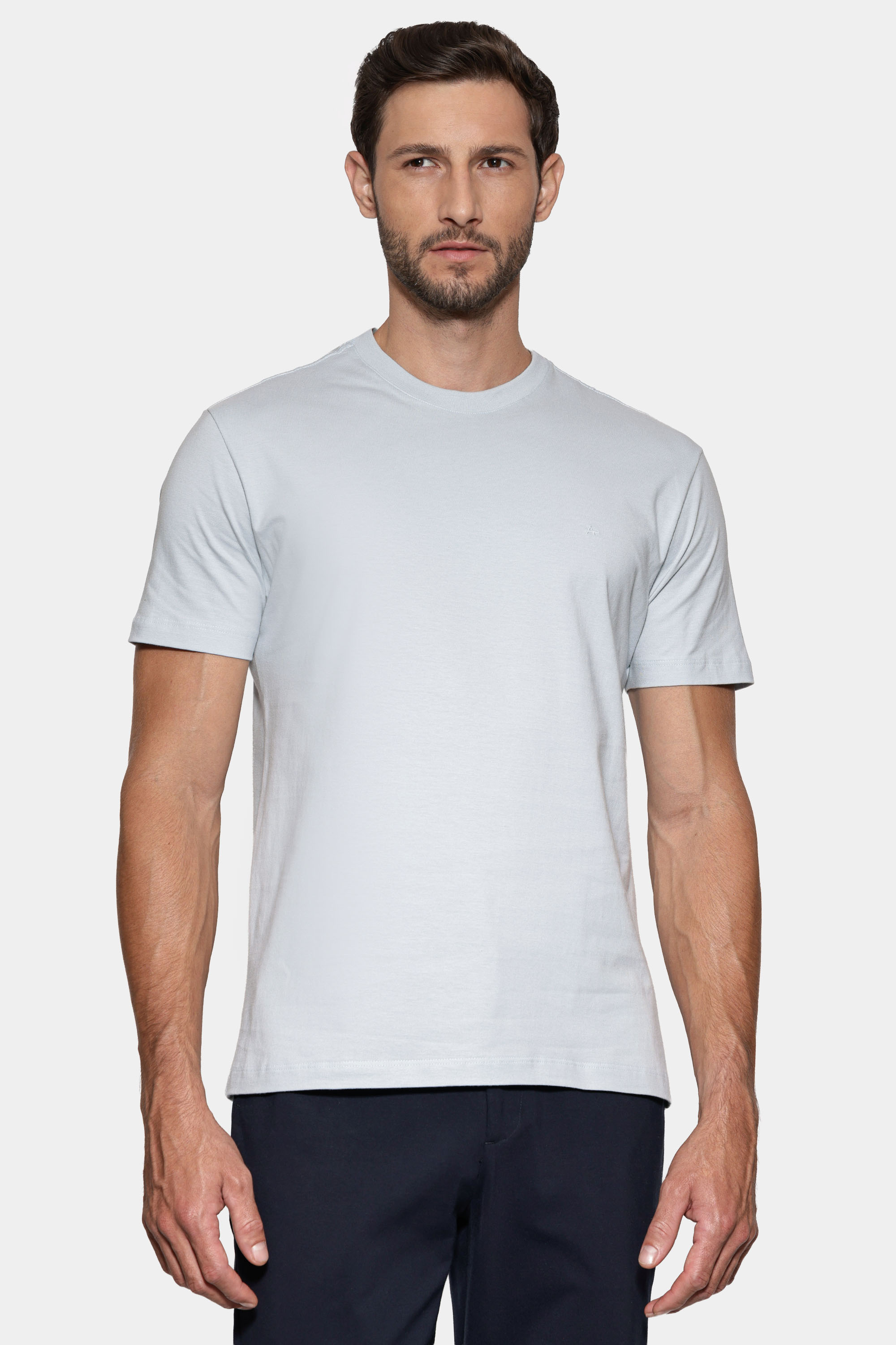 Camiseta Manga Curta Básica Azul Claro 117