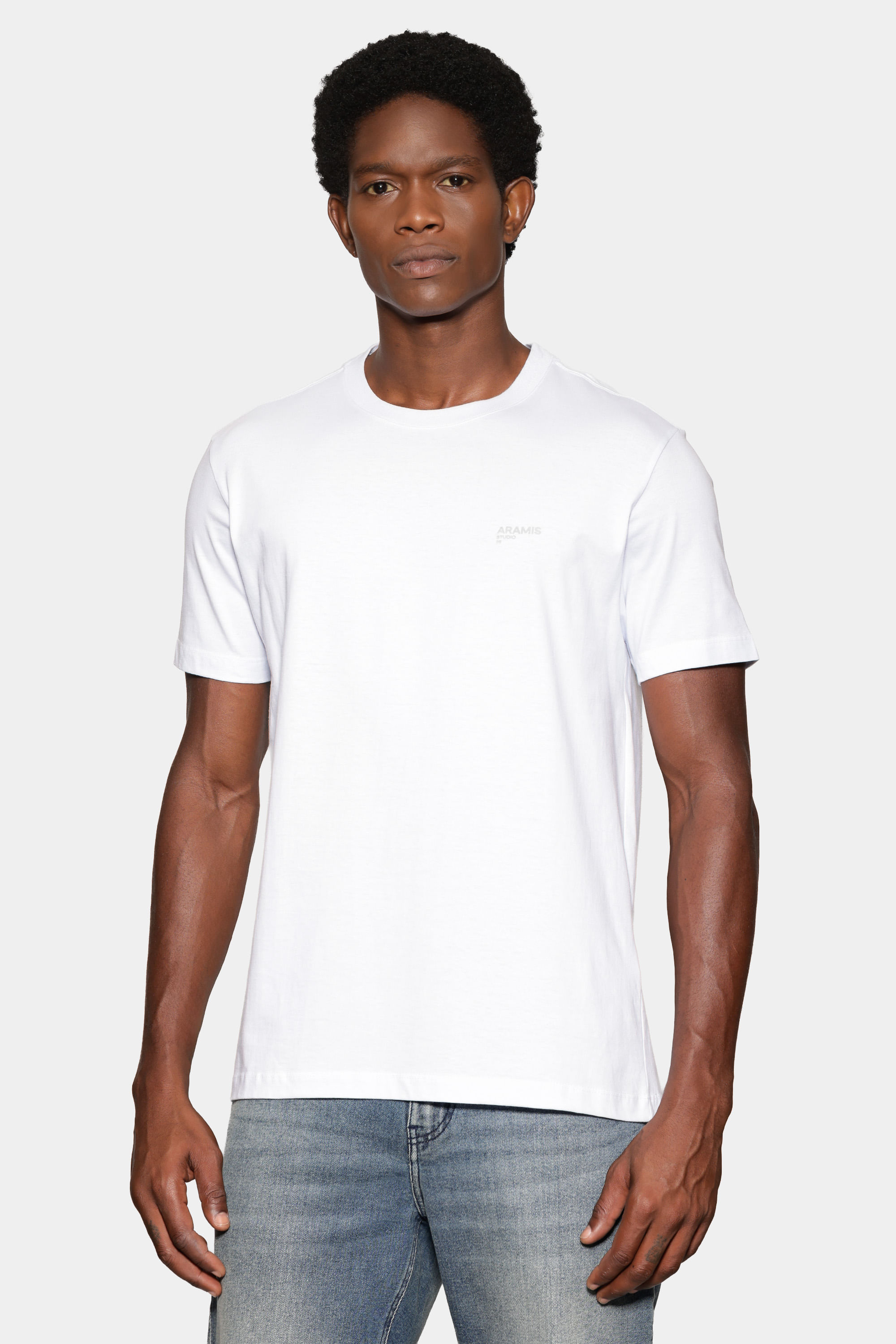 Camiseta Manga Curta Estampada Studio Branco