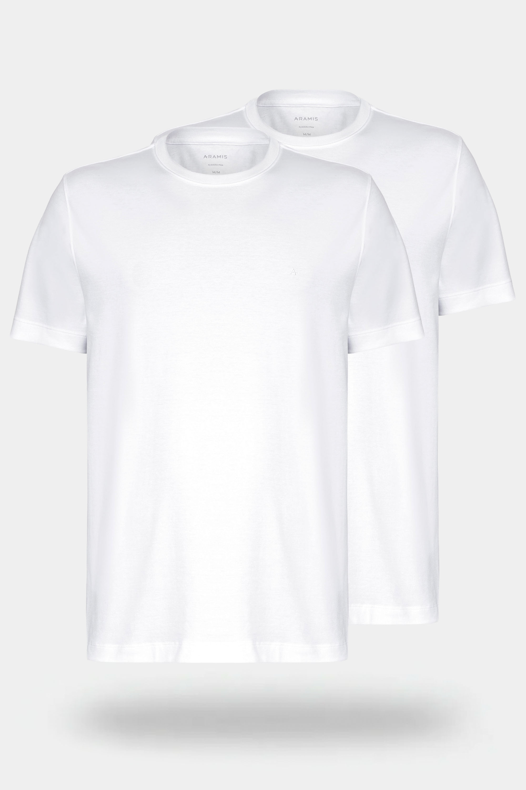 Kit 2 Camisetas Manga Curta Pima Branco
