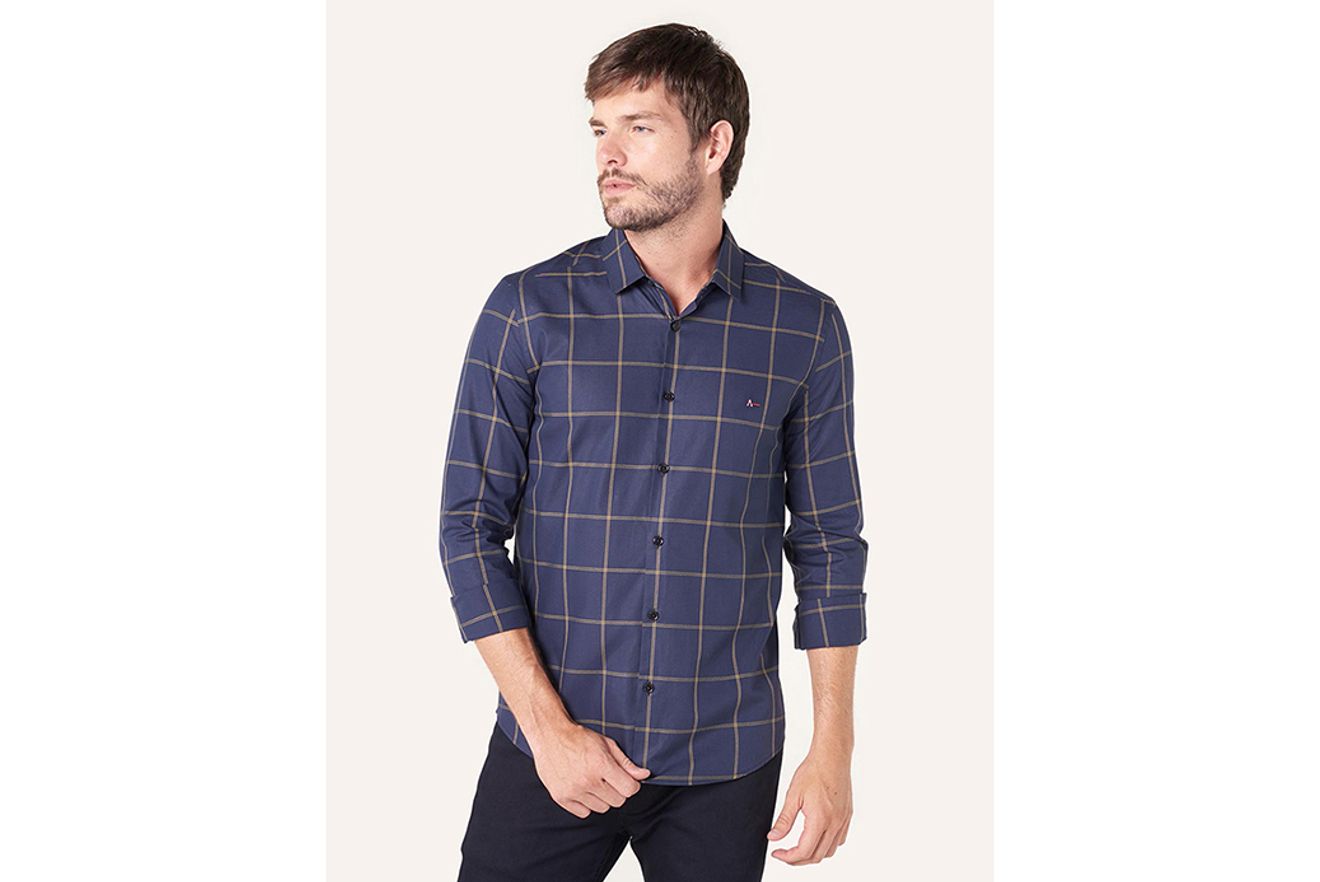 Camisa Super Slim Menswear Xadrez Camisa Super Slim Menswear Xadrez